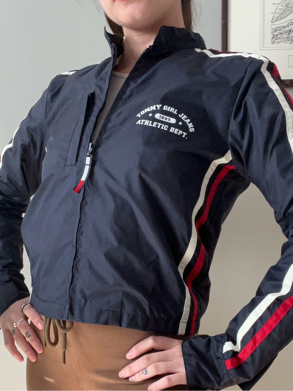 Tommy Hilfiger Red, Navy & Gray Logo Triangle Jacket